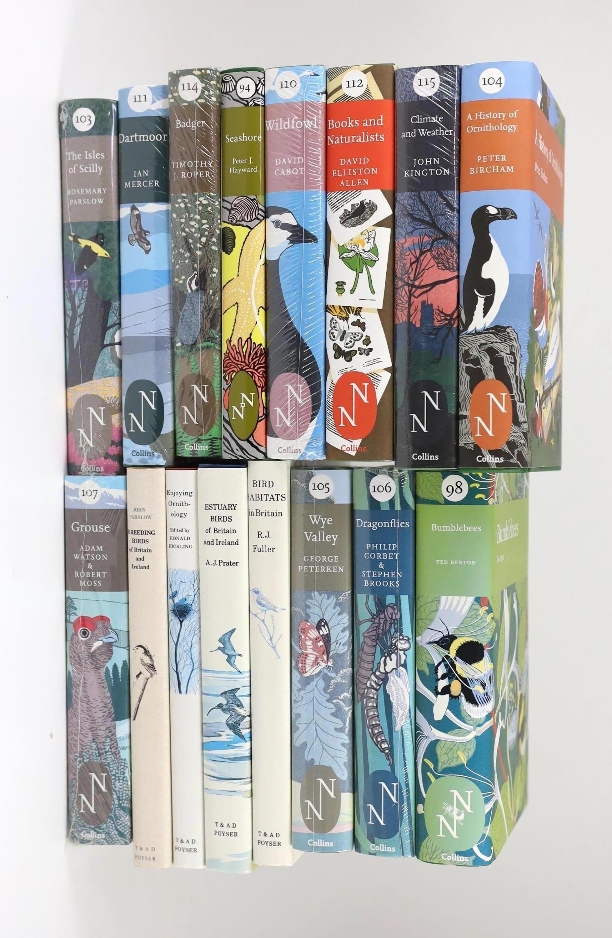 The New Naturalist Library - 12 mint tiles, all 1st editions:- Nos. - 94 Seahorse, 98 Bumblebees, 103 The Isles of Scilly, 104 A History of Ornithology, 105 Wye Valley, 106 Dragonflies, 107 Grouse, 110 Wildfowl, 111 Dart